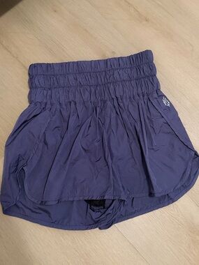 FP Movement by Free People Deep Purple Smocked-Waist Active Shorts